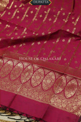 Banarasi Silk in lilac and magenta contrast with Intricate Zari Buti – dupatta