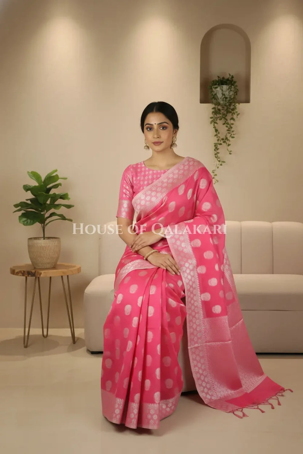 Cotton Saree sitting pose