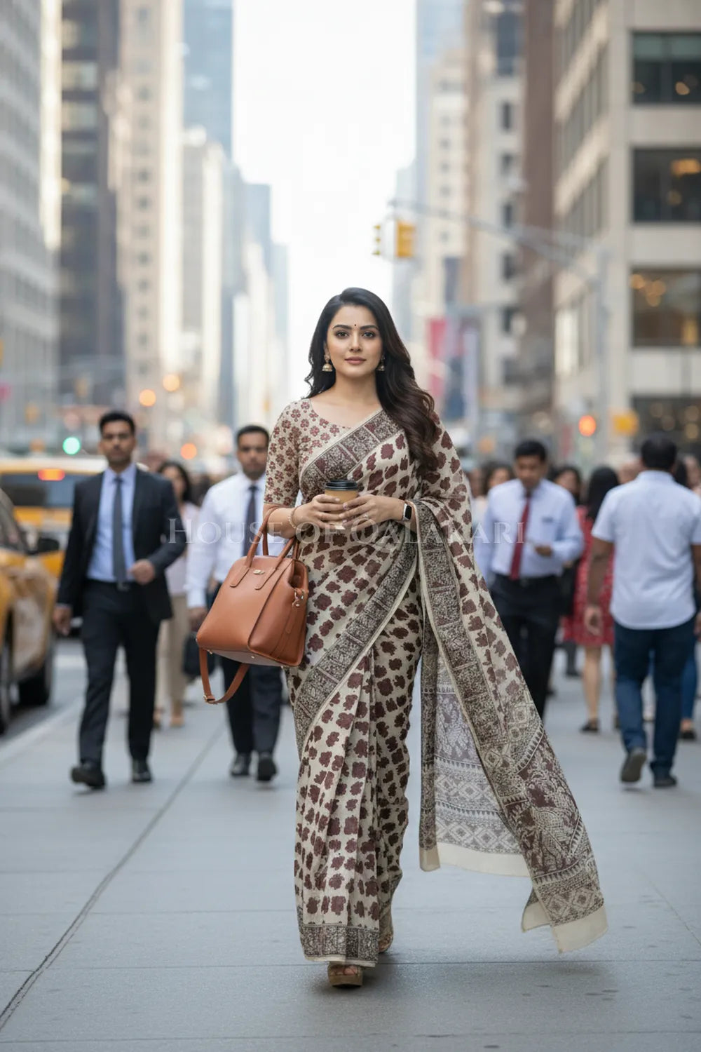 cotton kalamkari saree 0463 outdoor pose