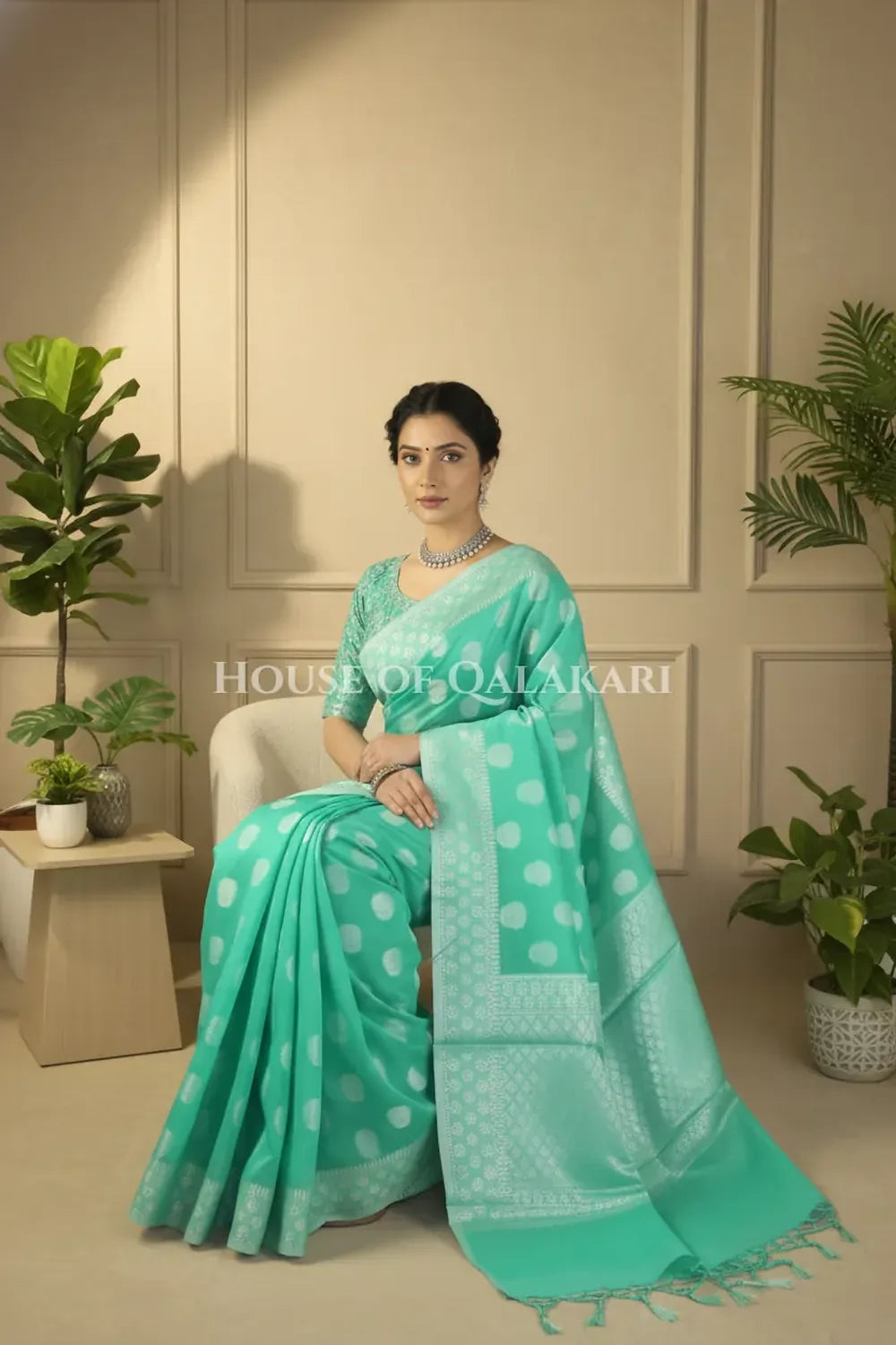 Cotton Saree sitting pose