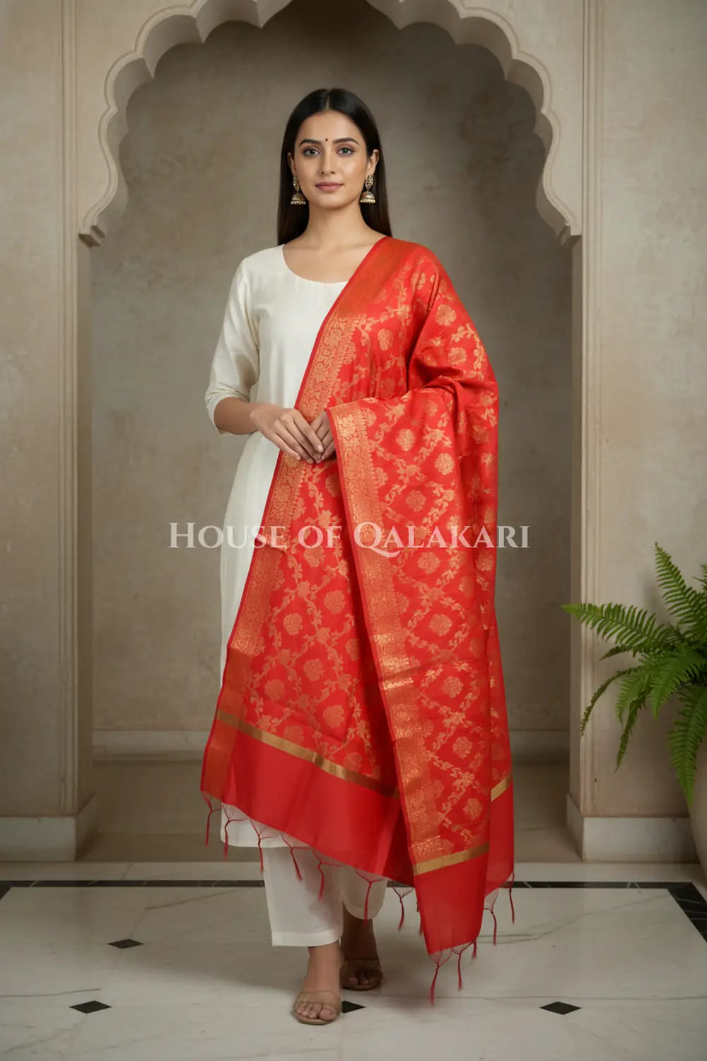 silk dupatta 0232 front pose1