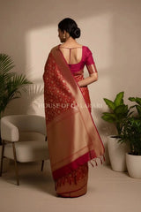 georget silk saree back pose