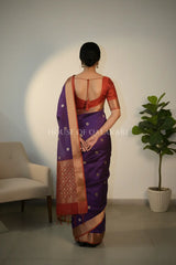 chanderi cotton saree back pose