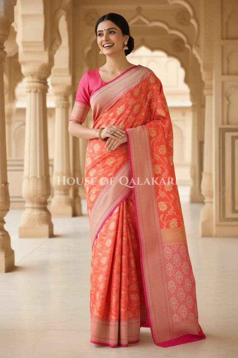 georget silk saree festive pose