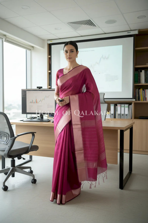 cotton saree 0339 office pose1