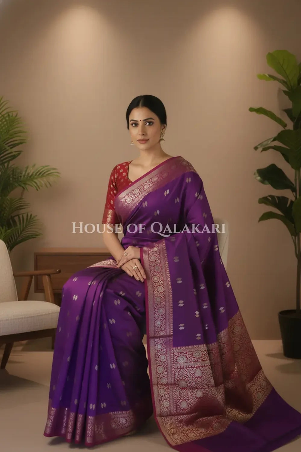 Silk Saree sitting pose