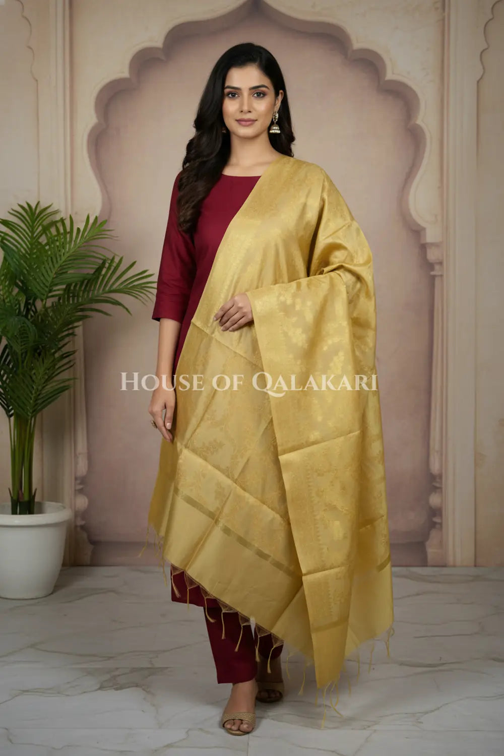 silk dupatta 0244 front pose1