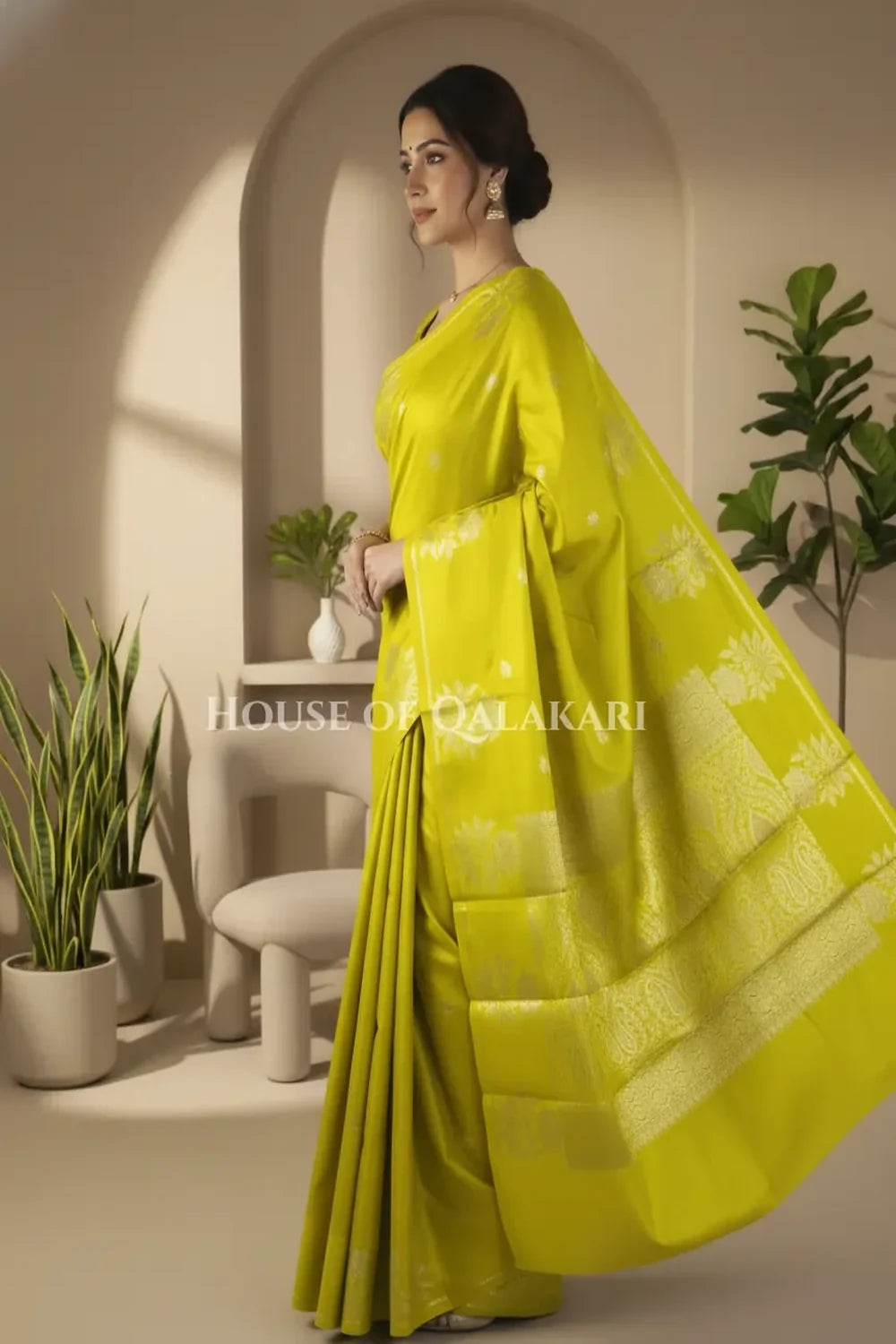Mango Silk Saree side pose