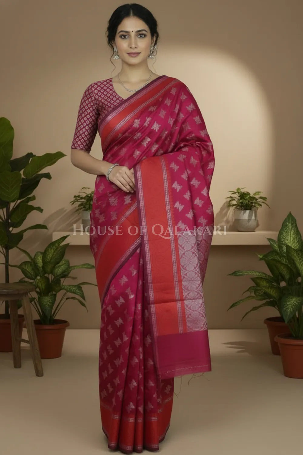 mulmul cotton patola saree 0435 front pose