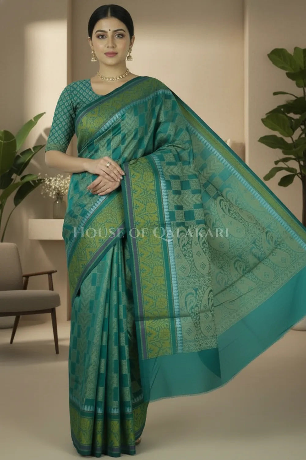 mulmul cotton patola saree 0433 front pose