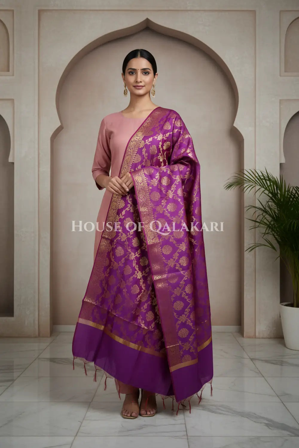 silk dupatta 0242 front pose1
