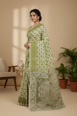 cotton kalamkari saree 0462 side pose