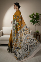 cotton kalamkari saree 0464 side pose
