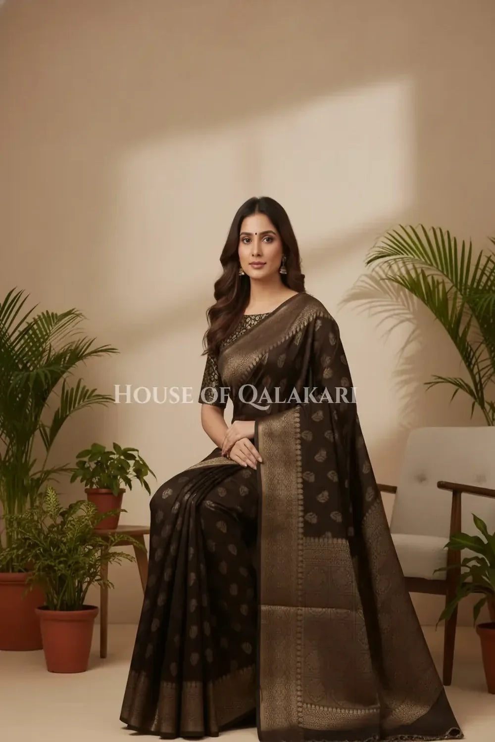 Cotton Saree sitting pose