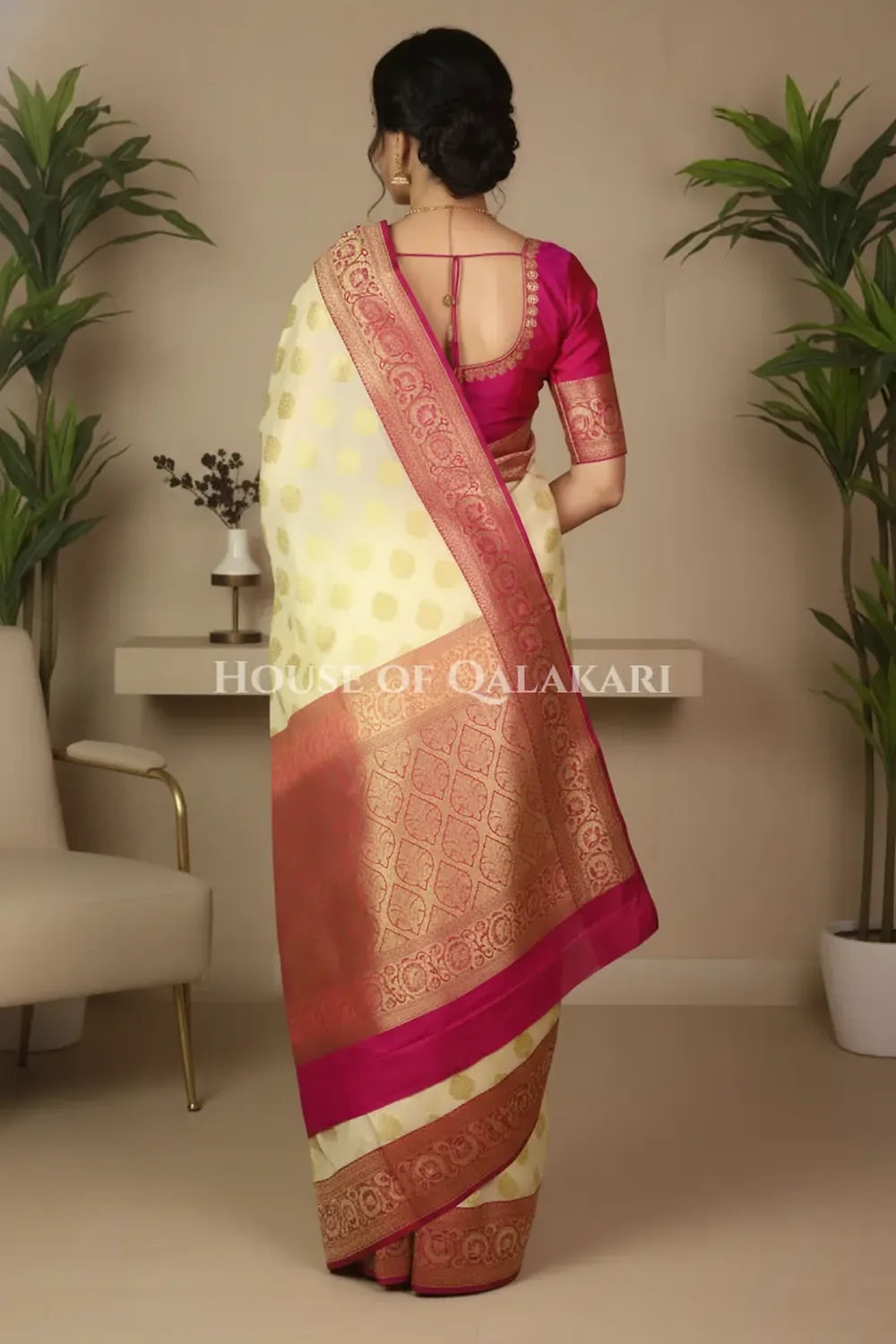Katan Silk Saree back pose