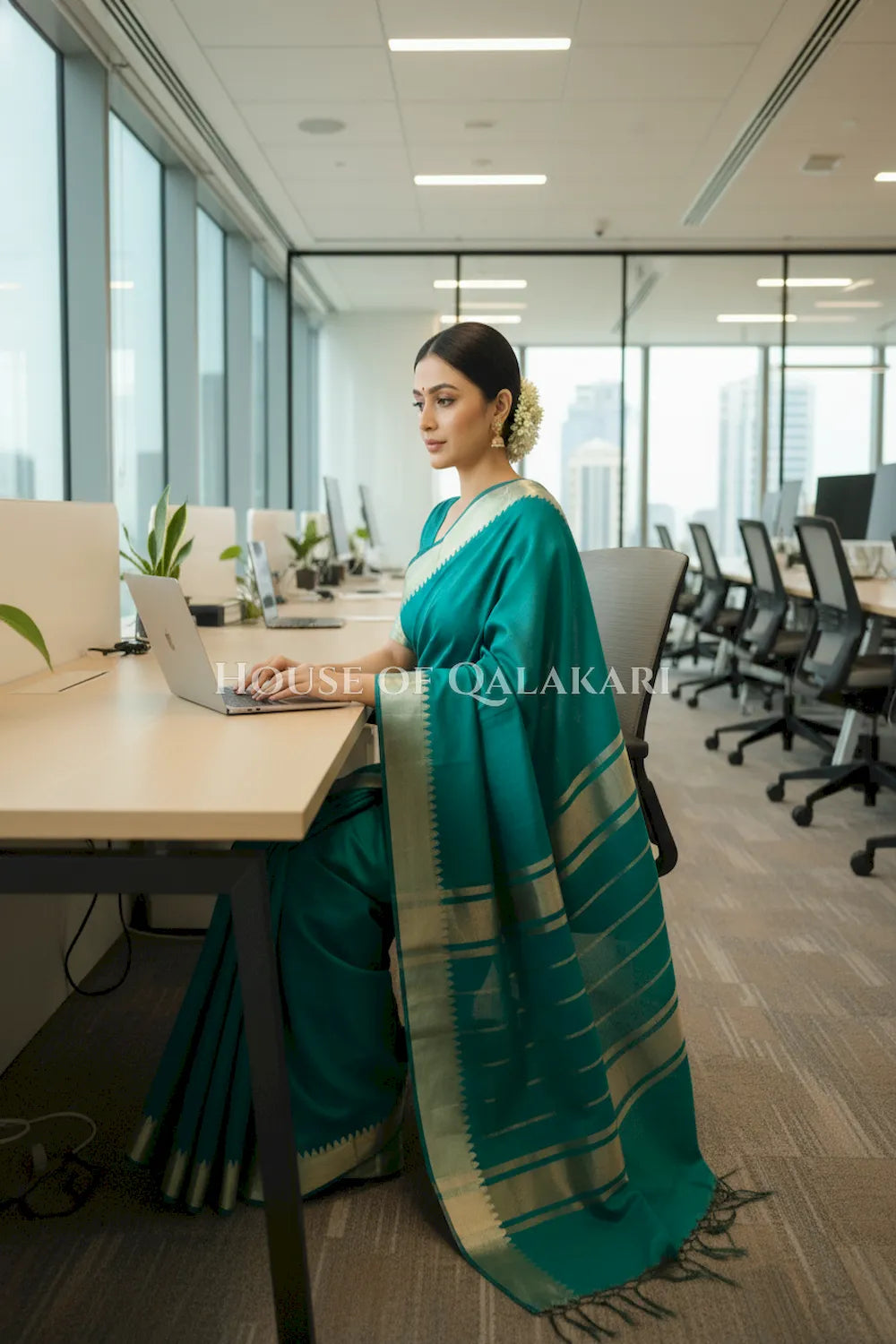 cotton saree 0341 office pose1