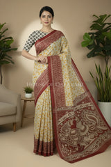 cotton kalamkari saree 0455 front pose