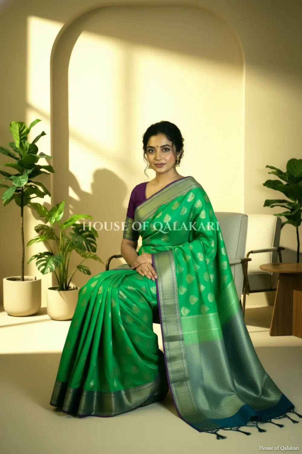 georget silk saree sitting pose