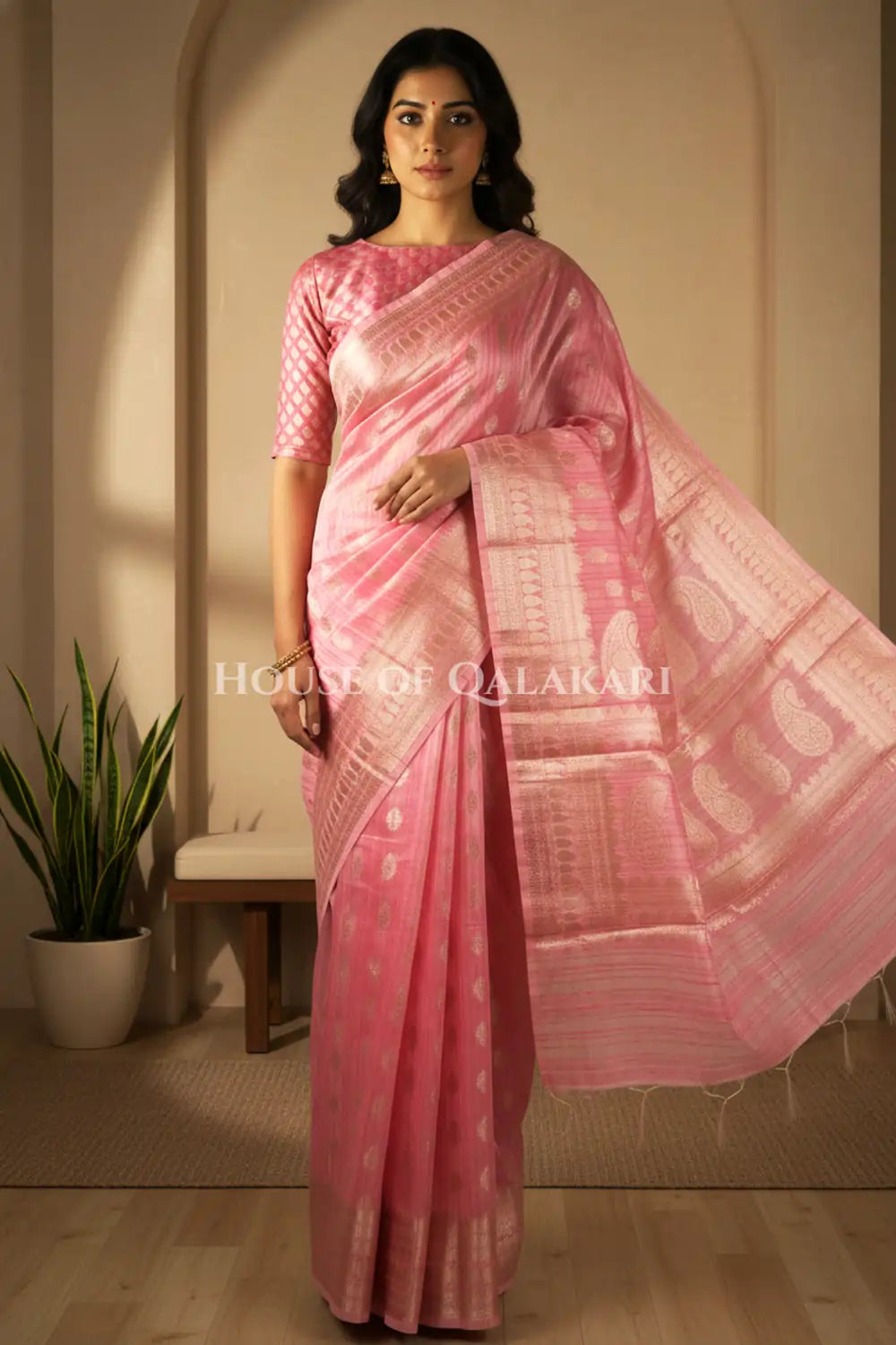 cotton saree front pose