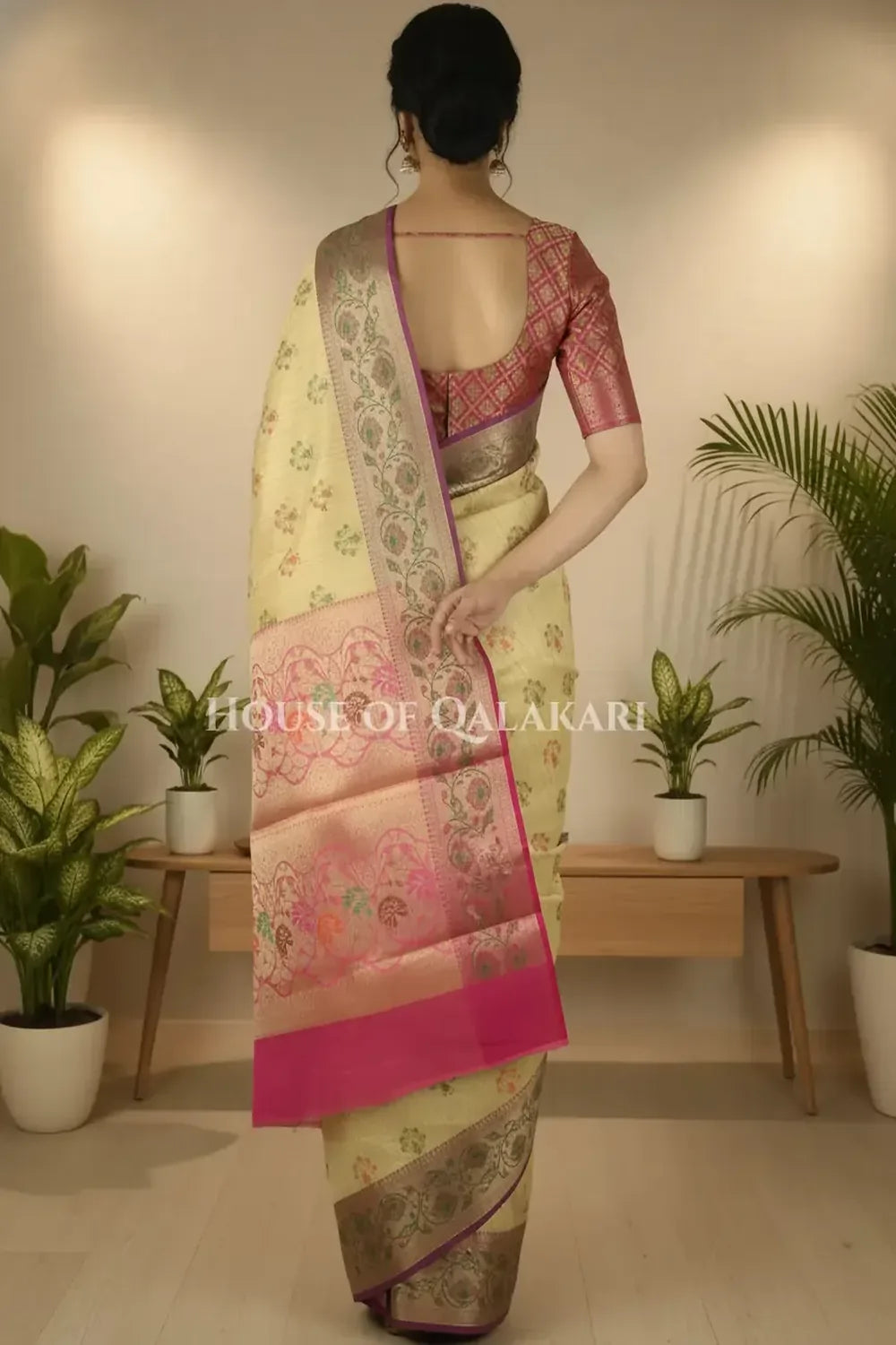 Cotton Saree back pose