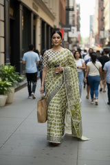 cotton kalamkari saree 0460 outdoor pose