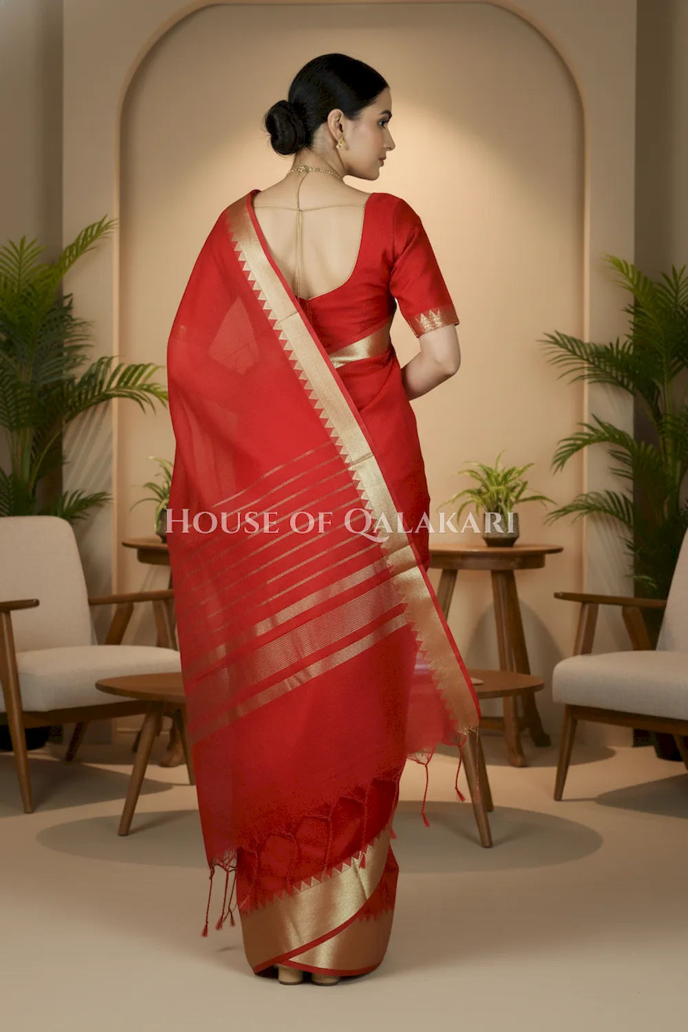 cotton saree 0337 back pose