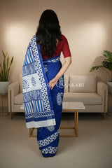 mulmul cotton bagru saree 400 back pose