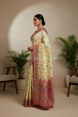 georget silk saree side pose
