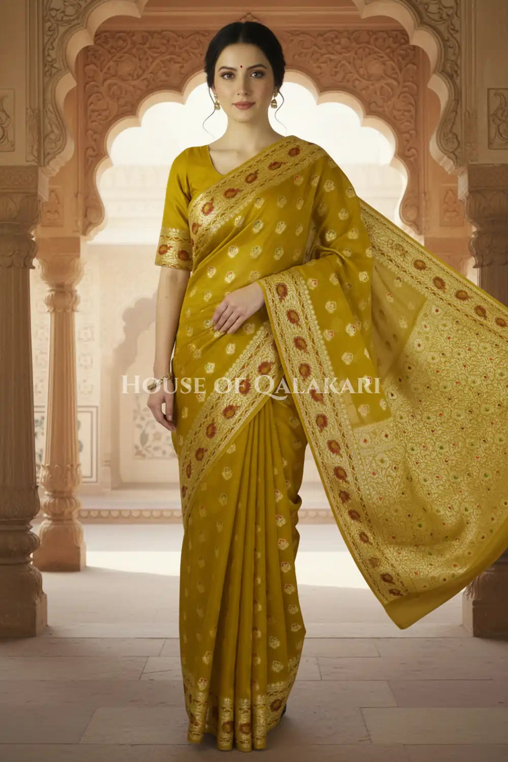 Khaddi Georget Silk Saree Front Pose