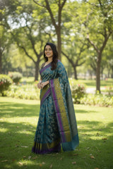 mulmul cotton patola saree 0416 outdoor pose