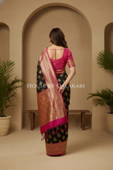Katan Silk Saree back pose