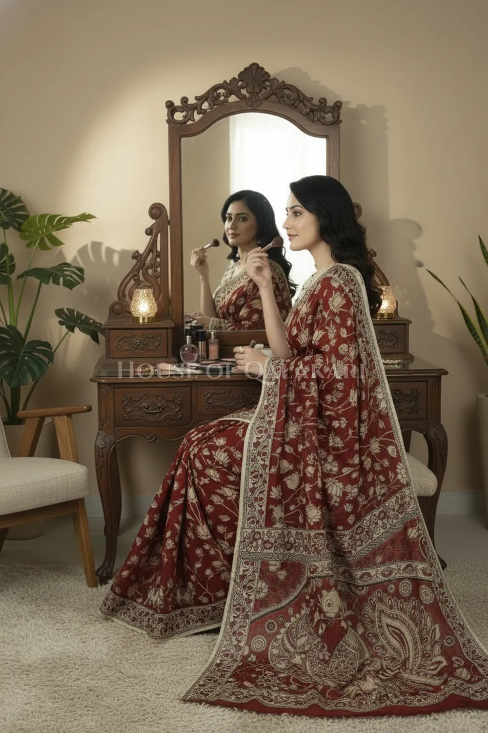 cotton kalamkari saree 0456 outdoor pose