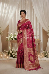 Double Katan Silk Saree front pose