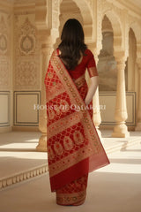 Khaddi Georget Silk Saree Back Pose