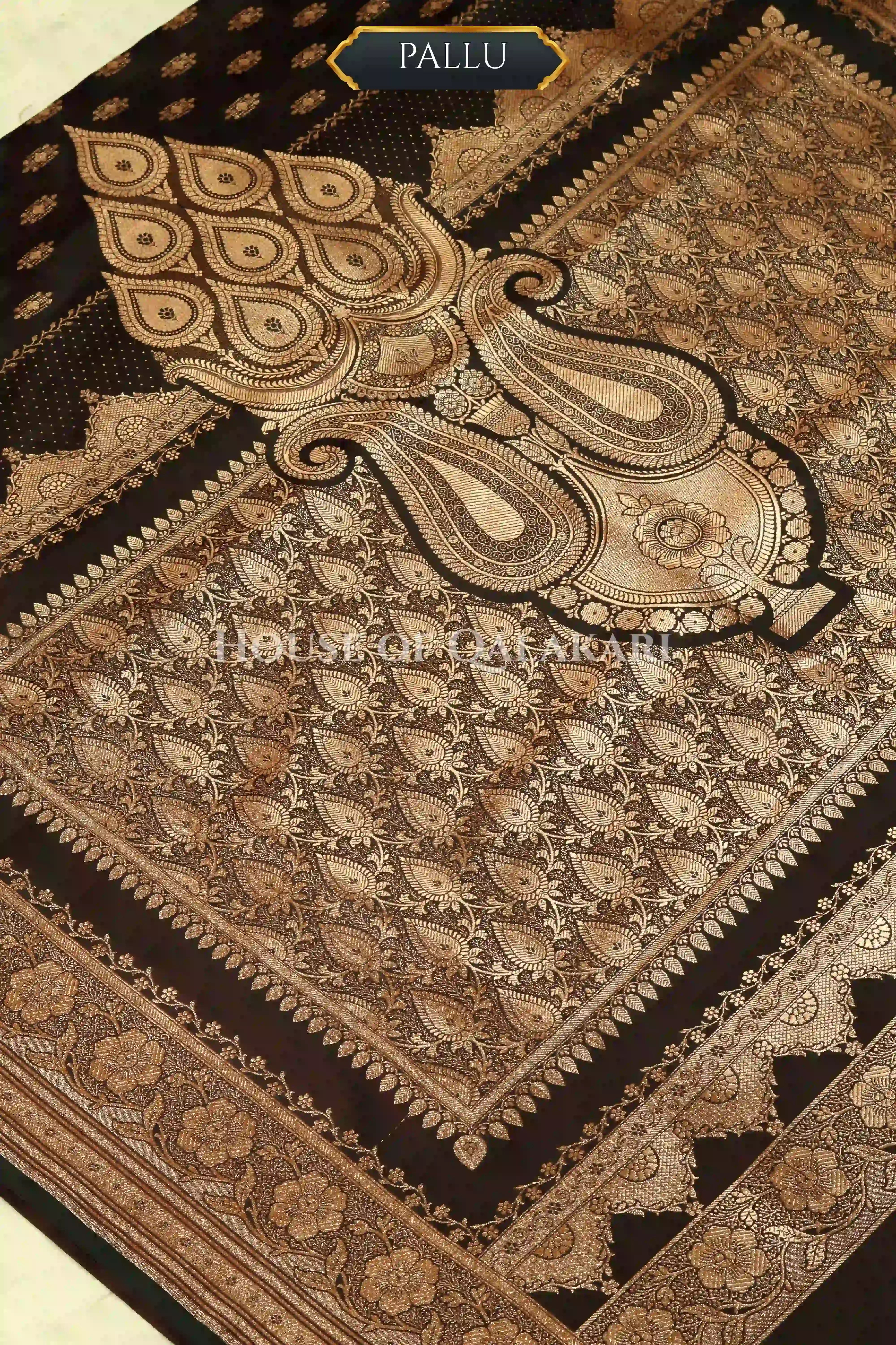 Double Katan Silk Saree pallu