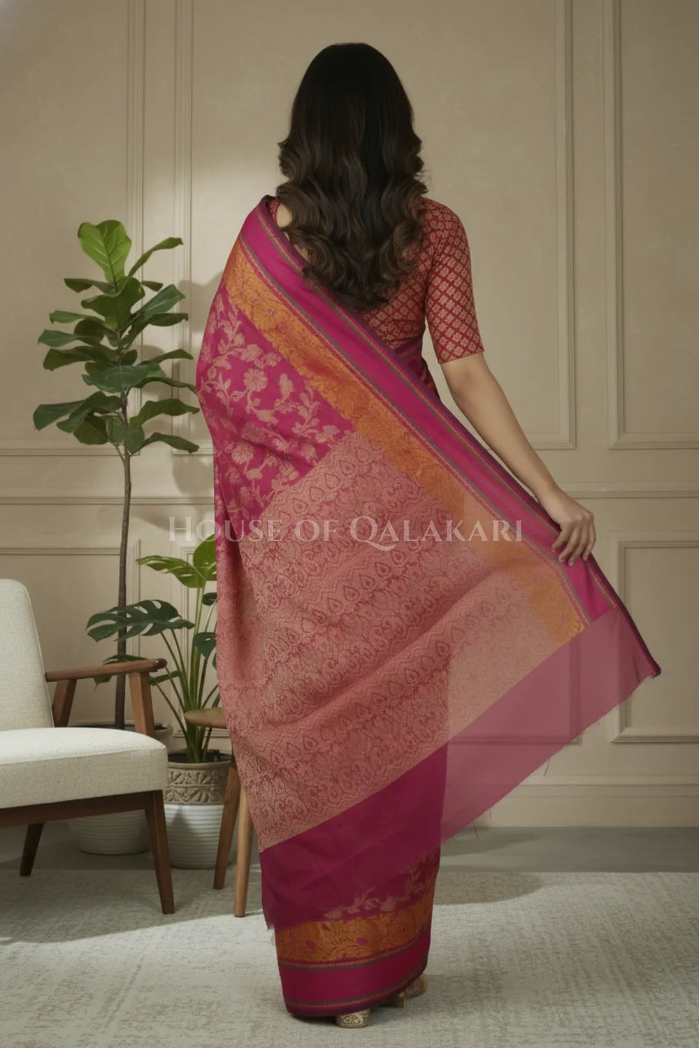 mulmul cotton patola saree 0415 back pose