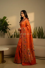 georget silk saree side pose