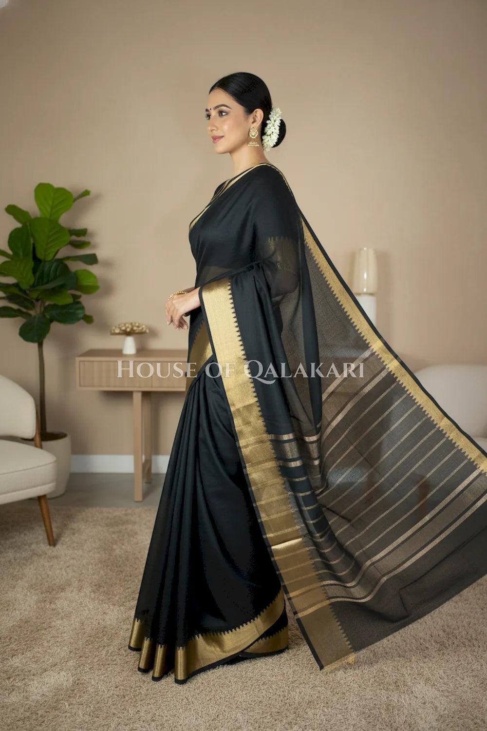cotton saree 0342 side pose