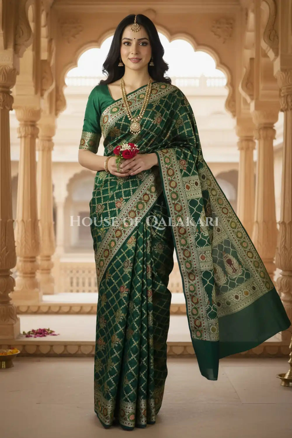 Khaddi Georget Silk Saree Bridal Pose