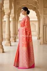 georget silk saree side pose