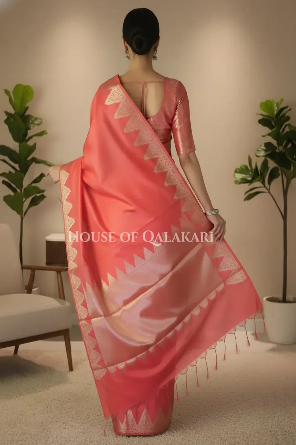 Silk Saree back pose