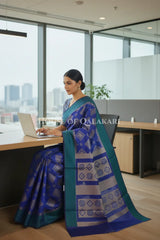 mulmul cotton patola saree office pose