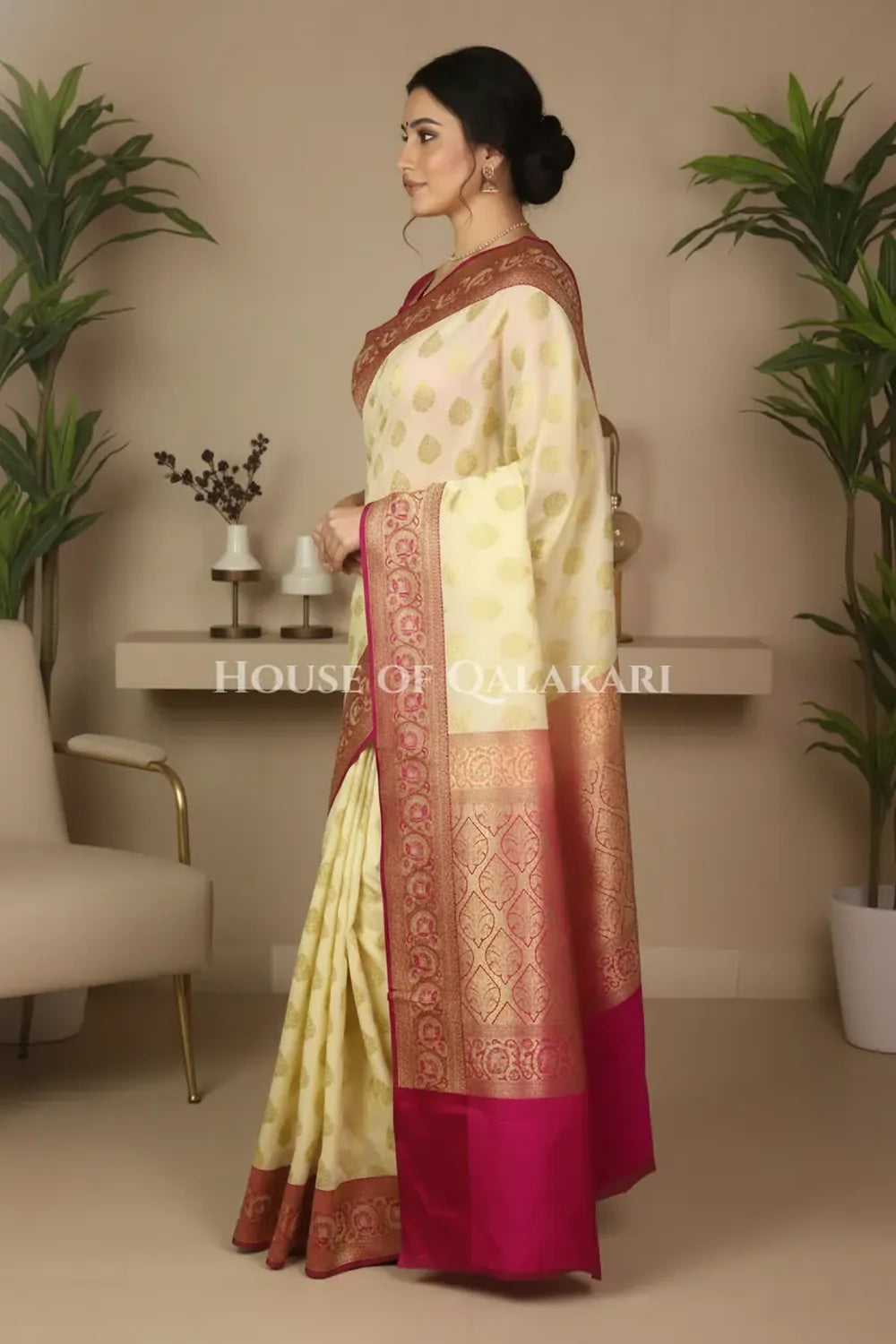 Katan Silk Saree side pose