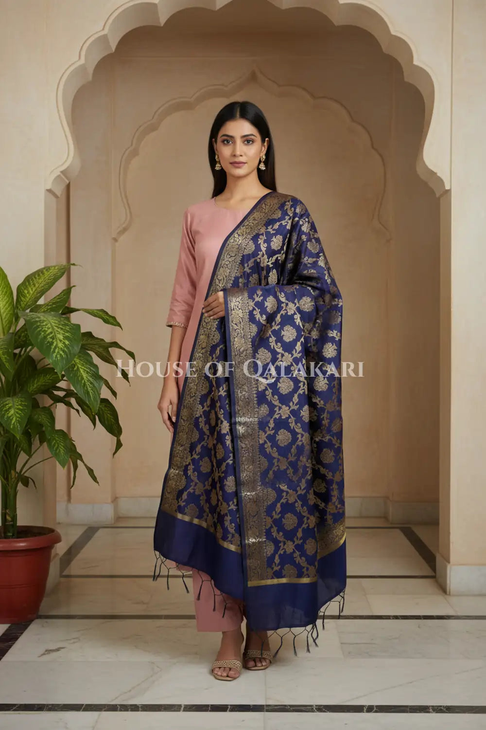 silk dupatta 0234 front pose1