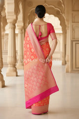 georget silk saree back pose