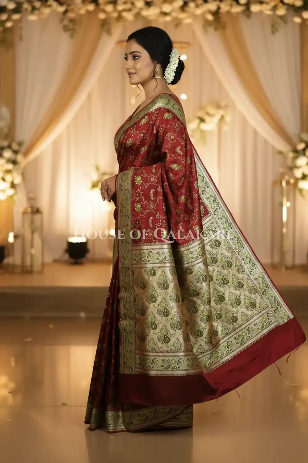 Satan Silk Saree side pose