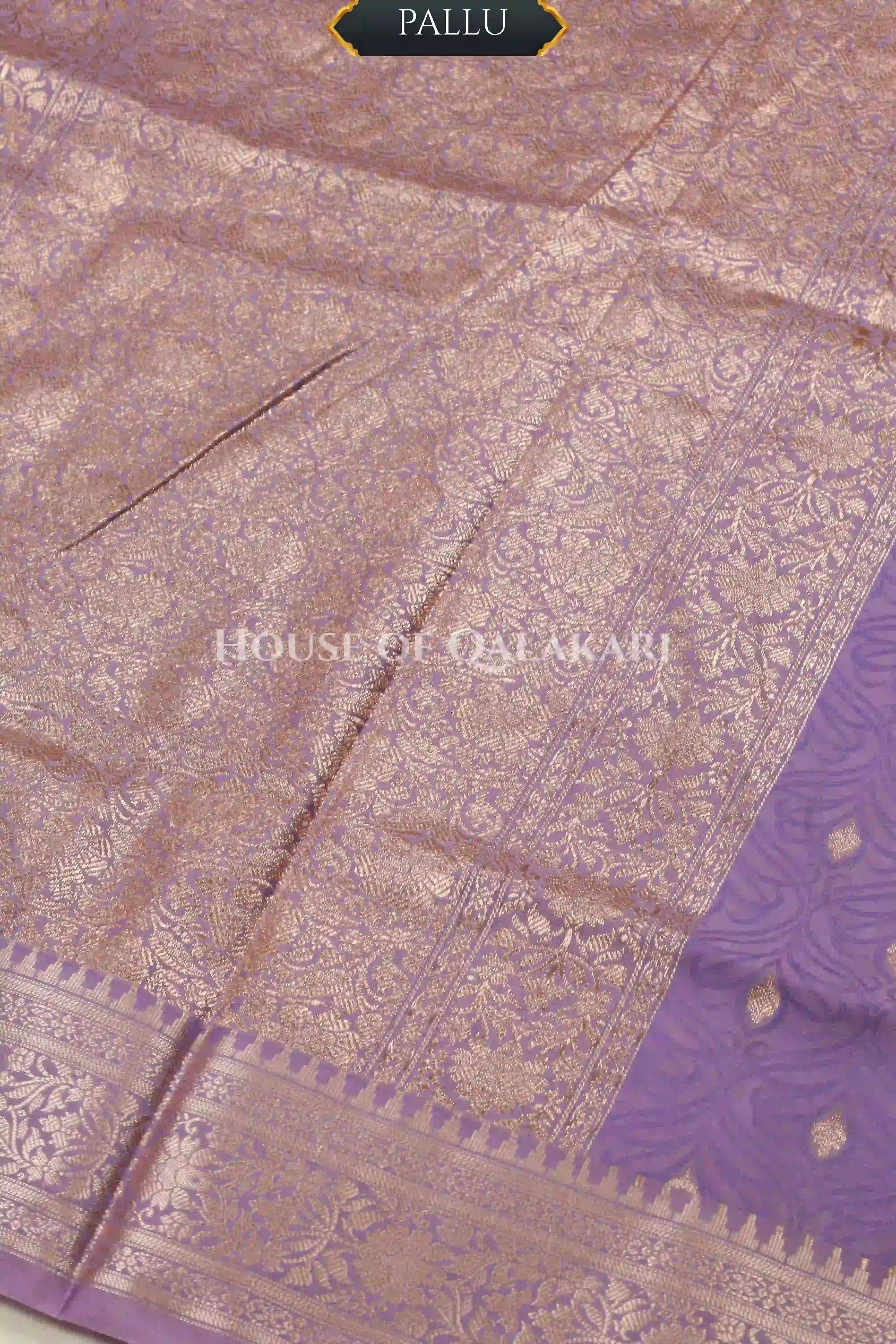 Mushroom silk Saree pallu