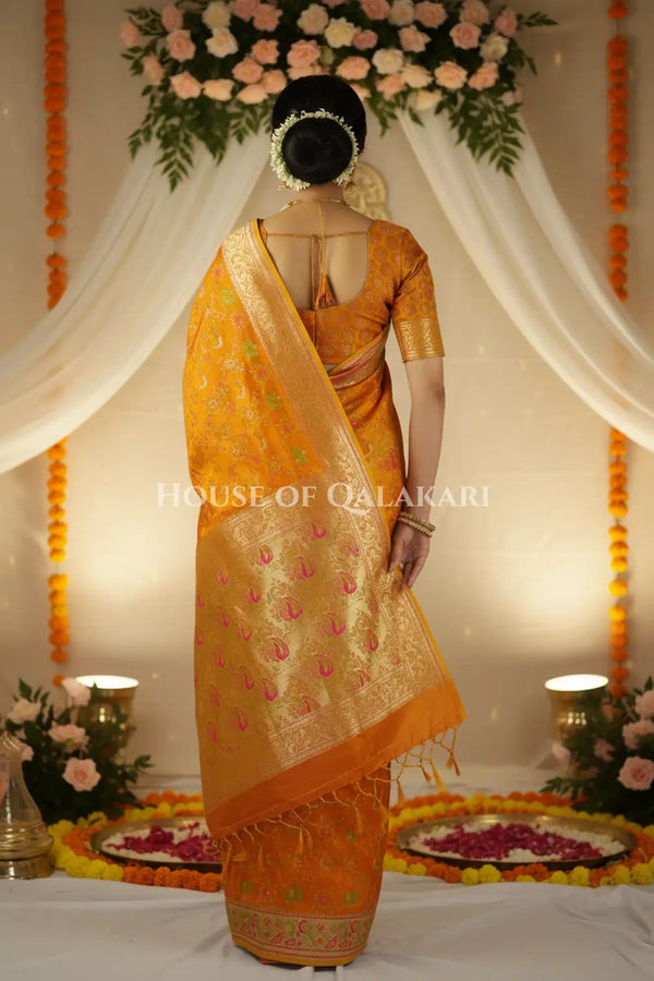 Satan Silk Saree back pose