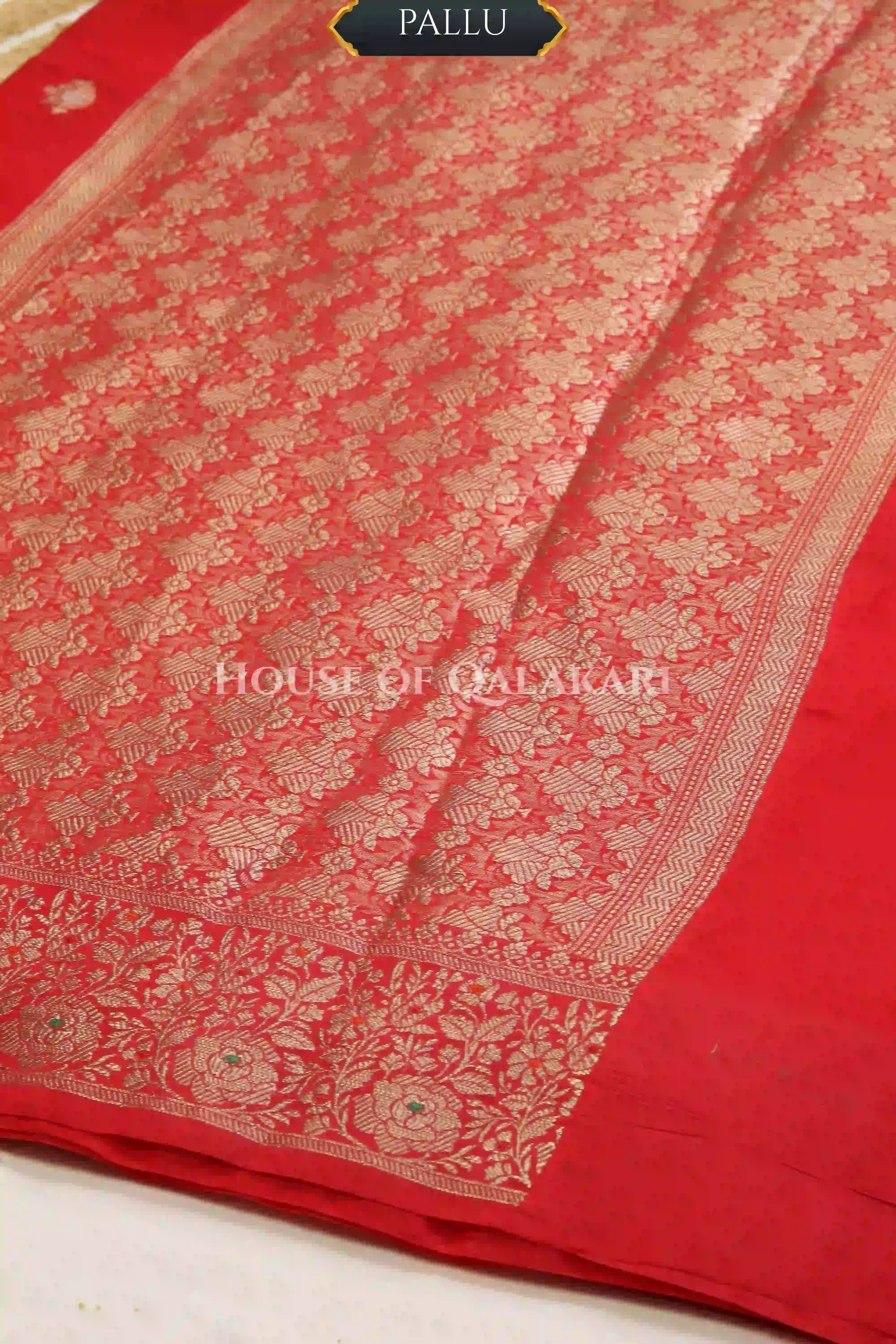 moonga silk saree pallu