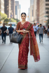 mulmul cotton patola saree 0420 outdoor pose